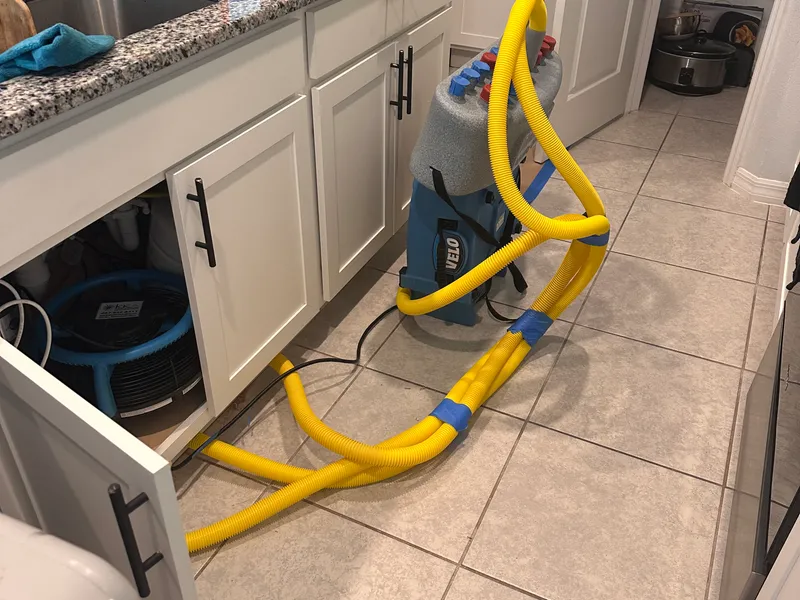 Extraction and drying equipment with hose setup supporting storm-related interior protection
