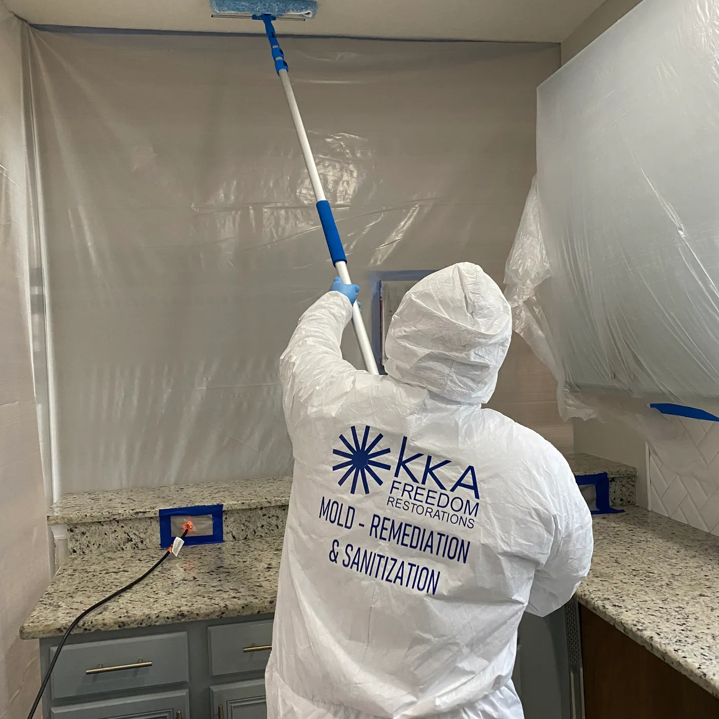 Water damage mitigation work
