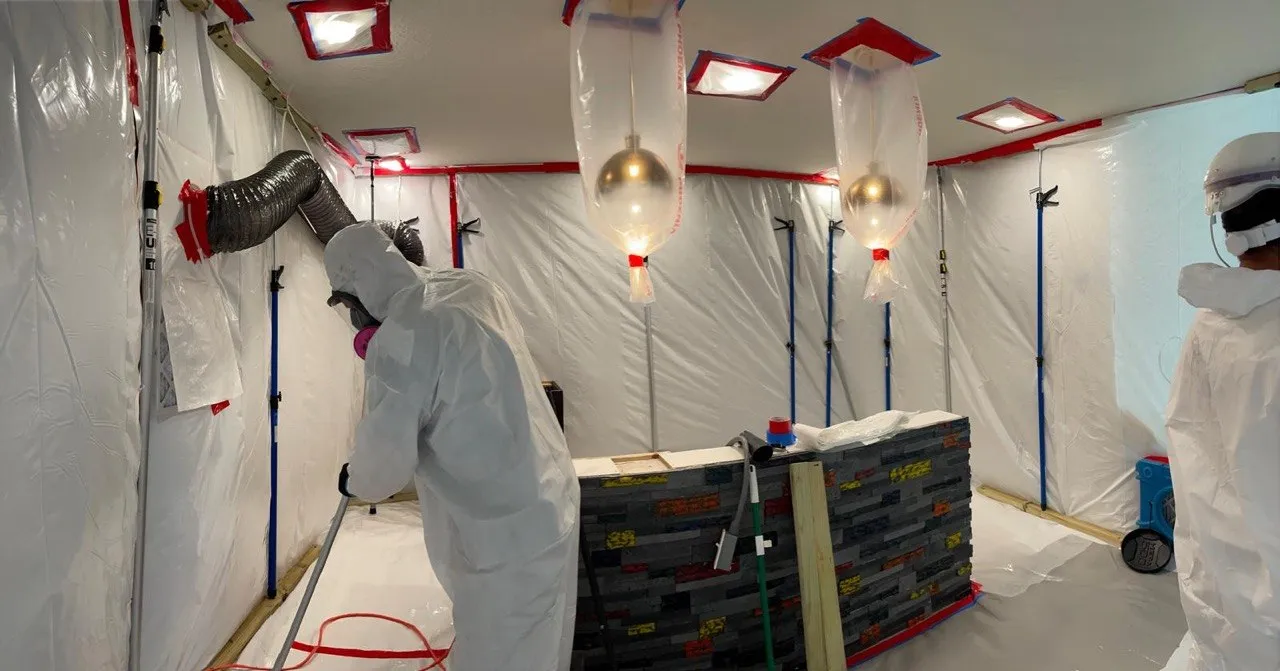 Full mold containment work area prepared for remediation
